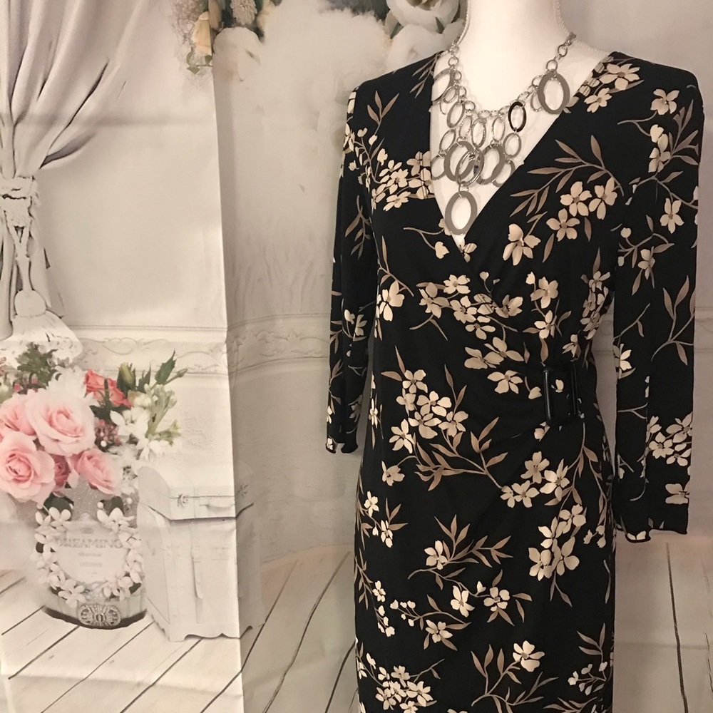 NY & Co New York Company Co Black Floral Dress M